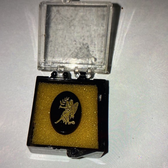 Vintage, black, onyx stone, Virgo zodiac - Picture 2 of 6